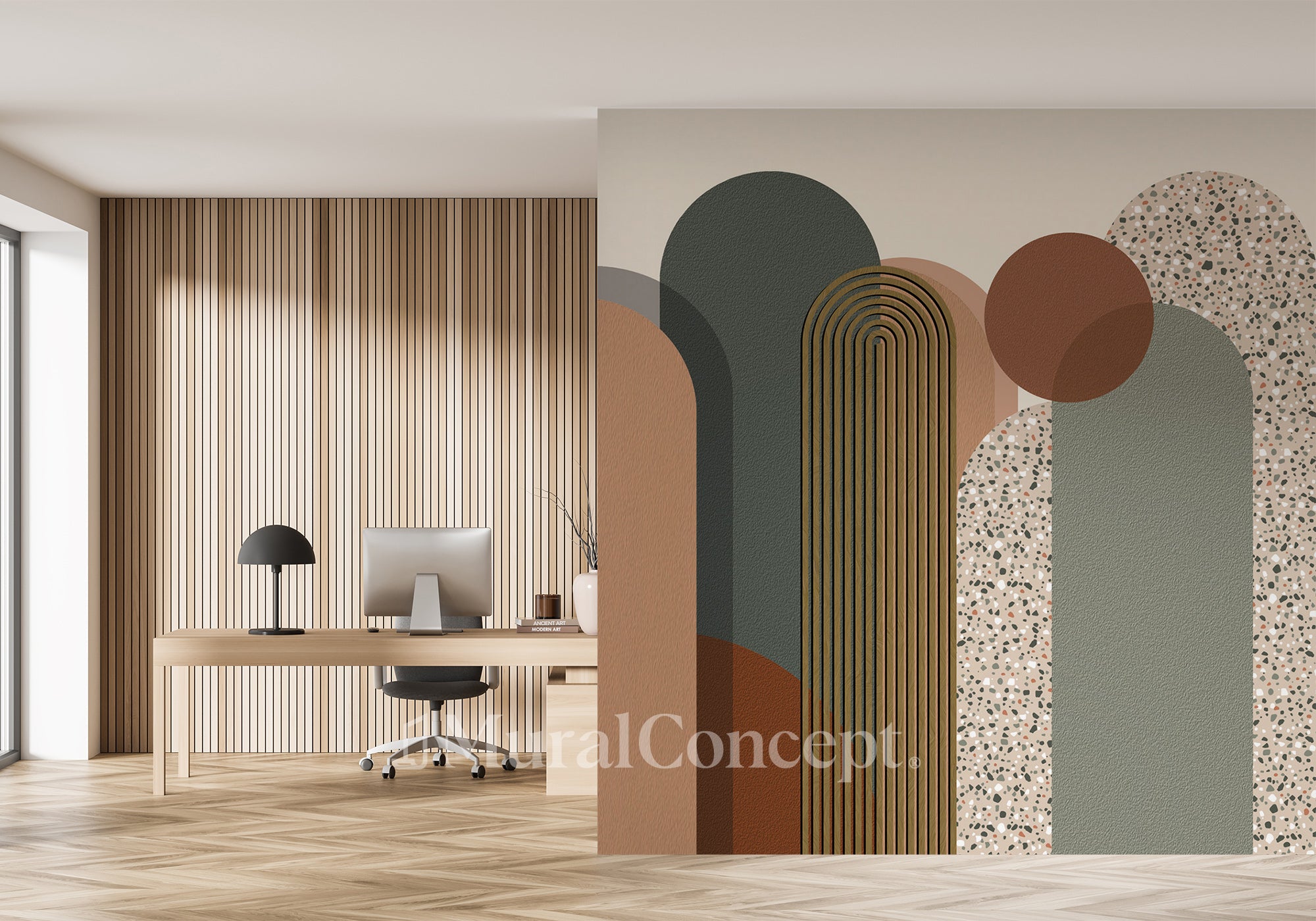 Papier peint bureau Art déco graphique tendance - décor mural français