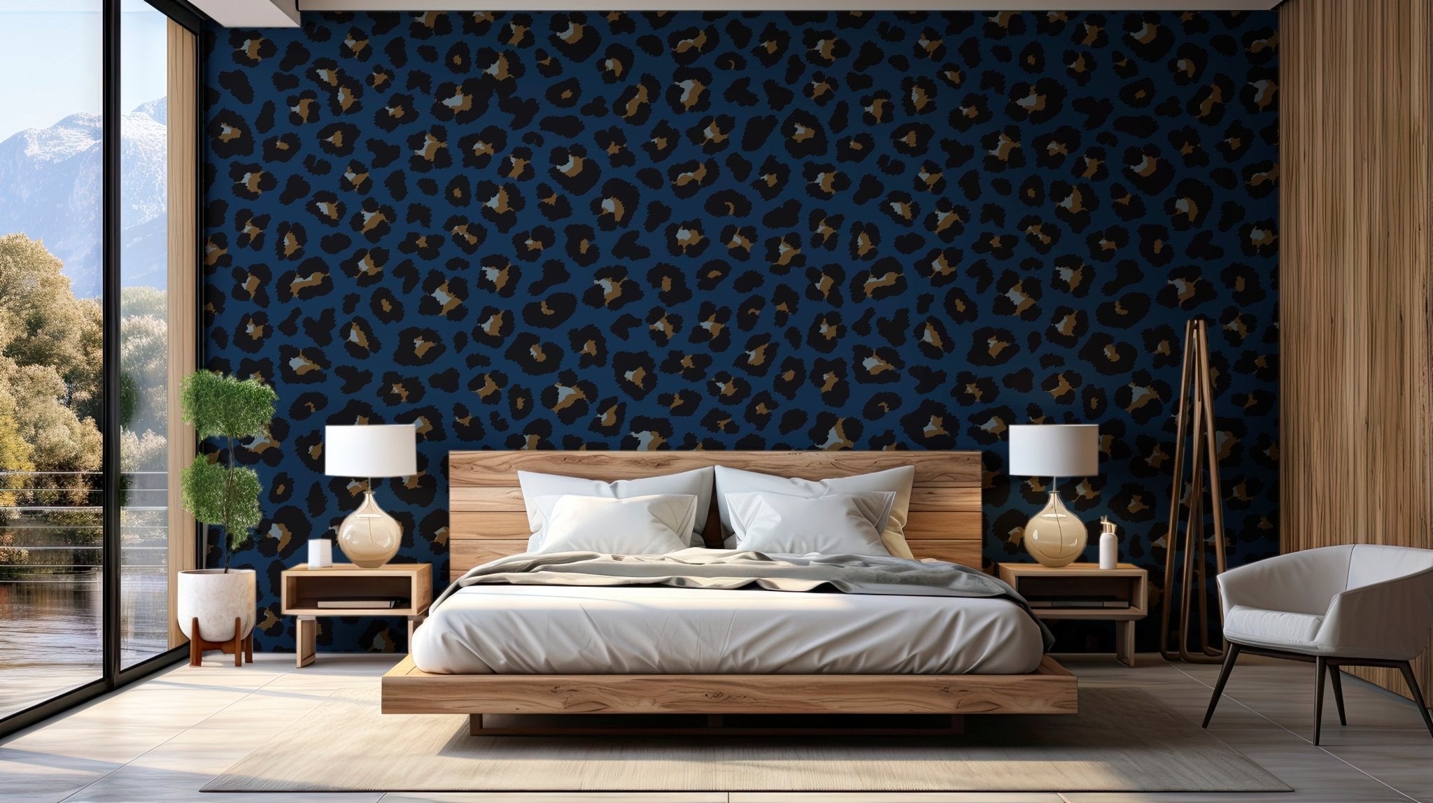 Papier peint design léopard, mural concept, tendance