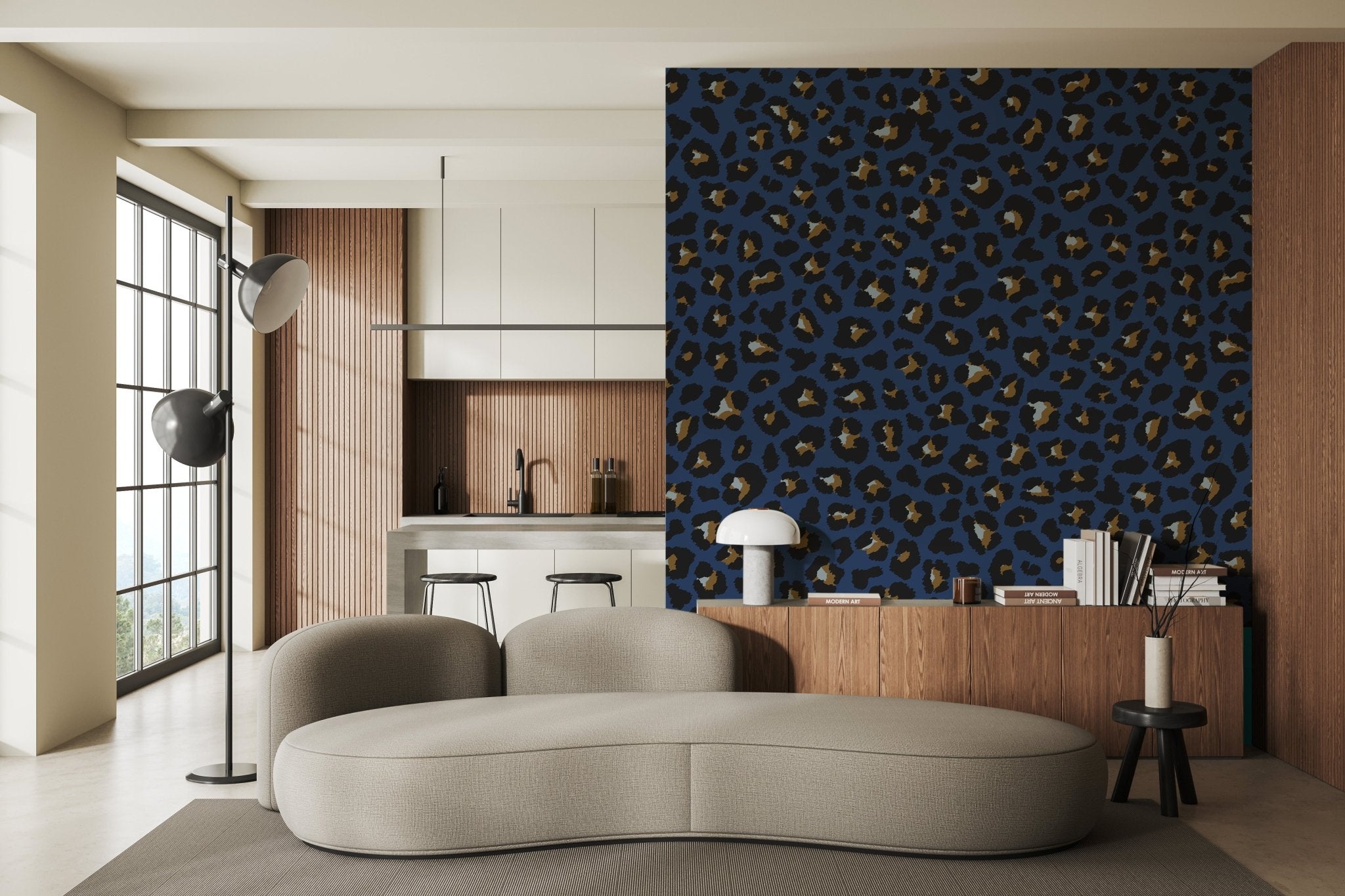 Papier peint design léopard, mural concept, tendance