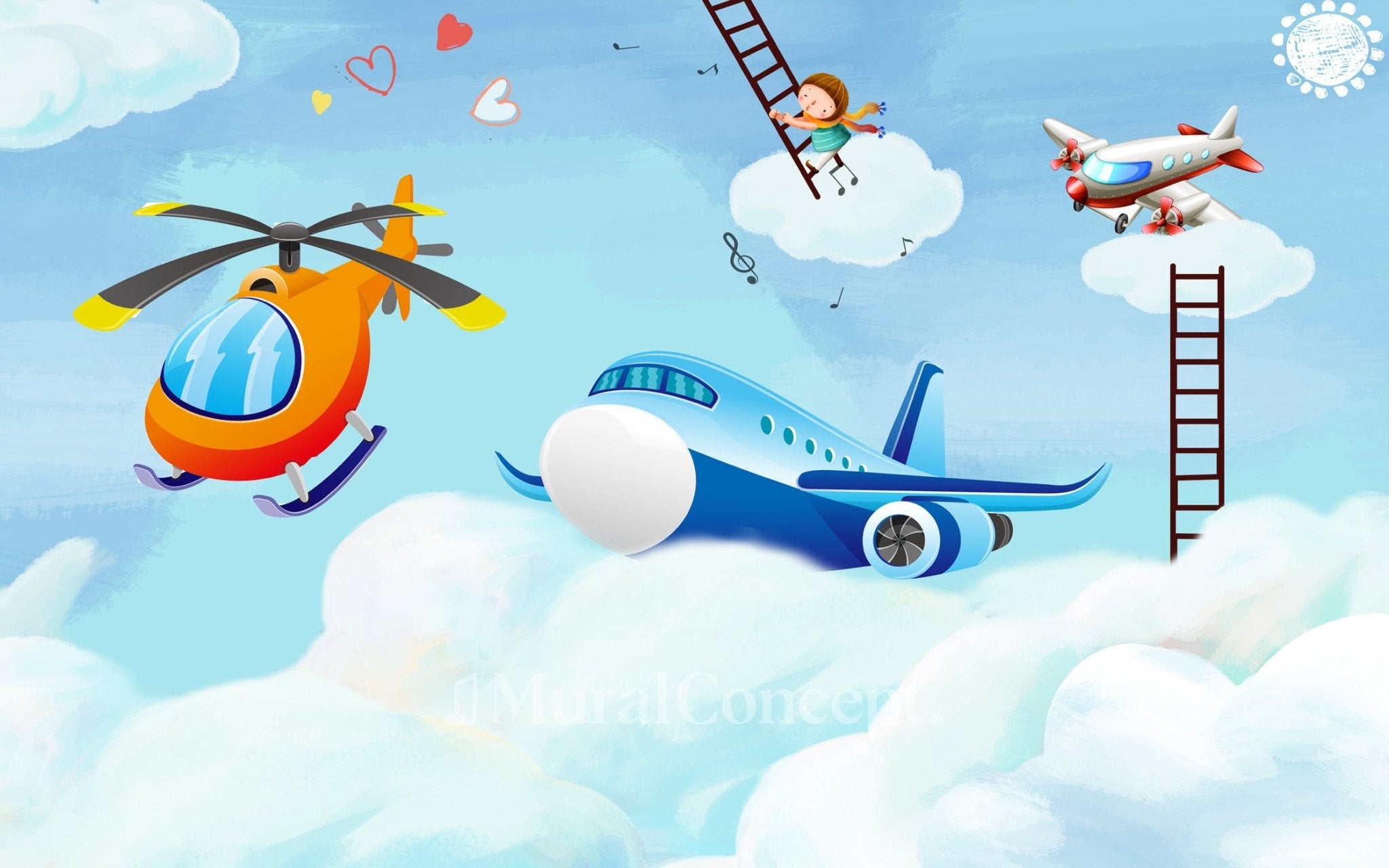 Papier peint Funny Plane - panoramique français