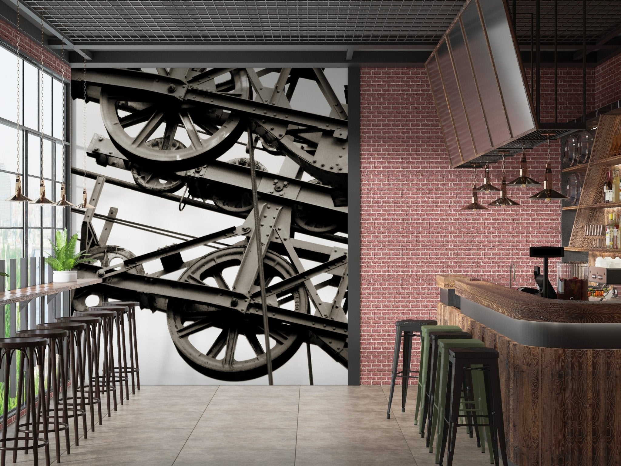 Papier peint esprit industriel - panoramique français