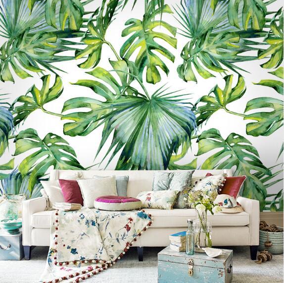 Papier peint Feuillages Verts - papier peint sur mesure francais - muralconcept