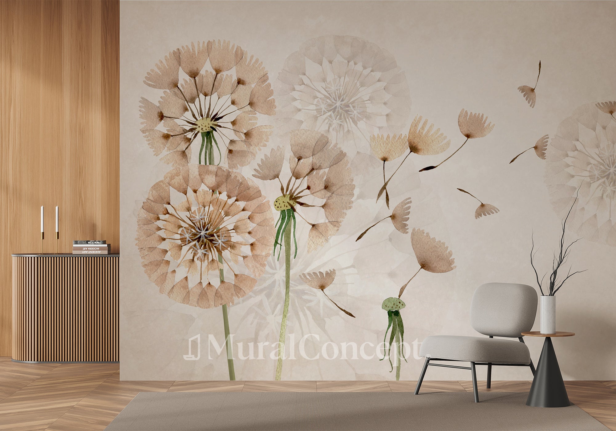 Papier peint fleur pissenlit - panoramique français