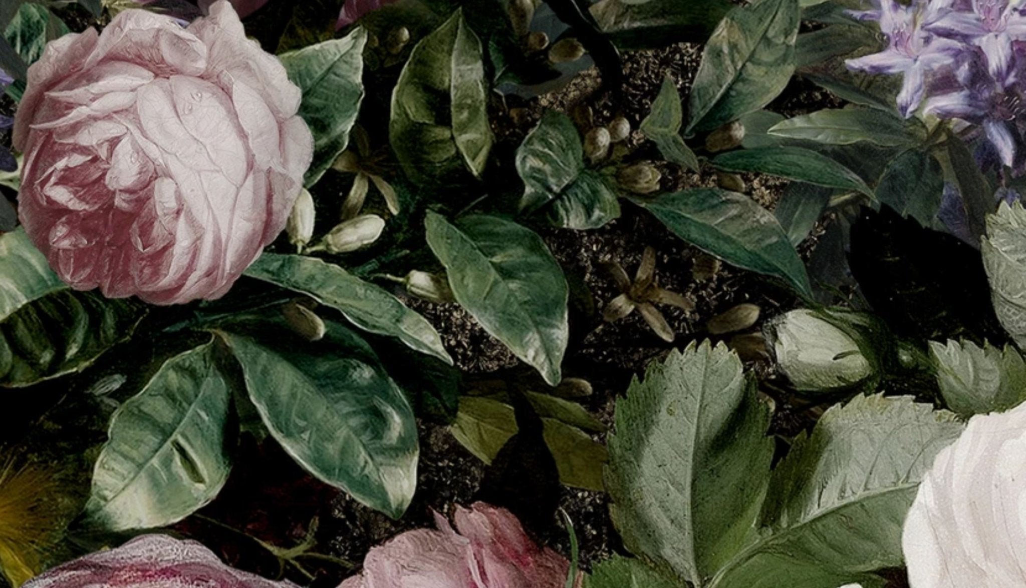 Papier peint floral intense chic - papier peint sur mesure francais - muralconcept