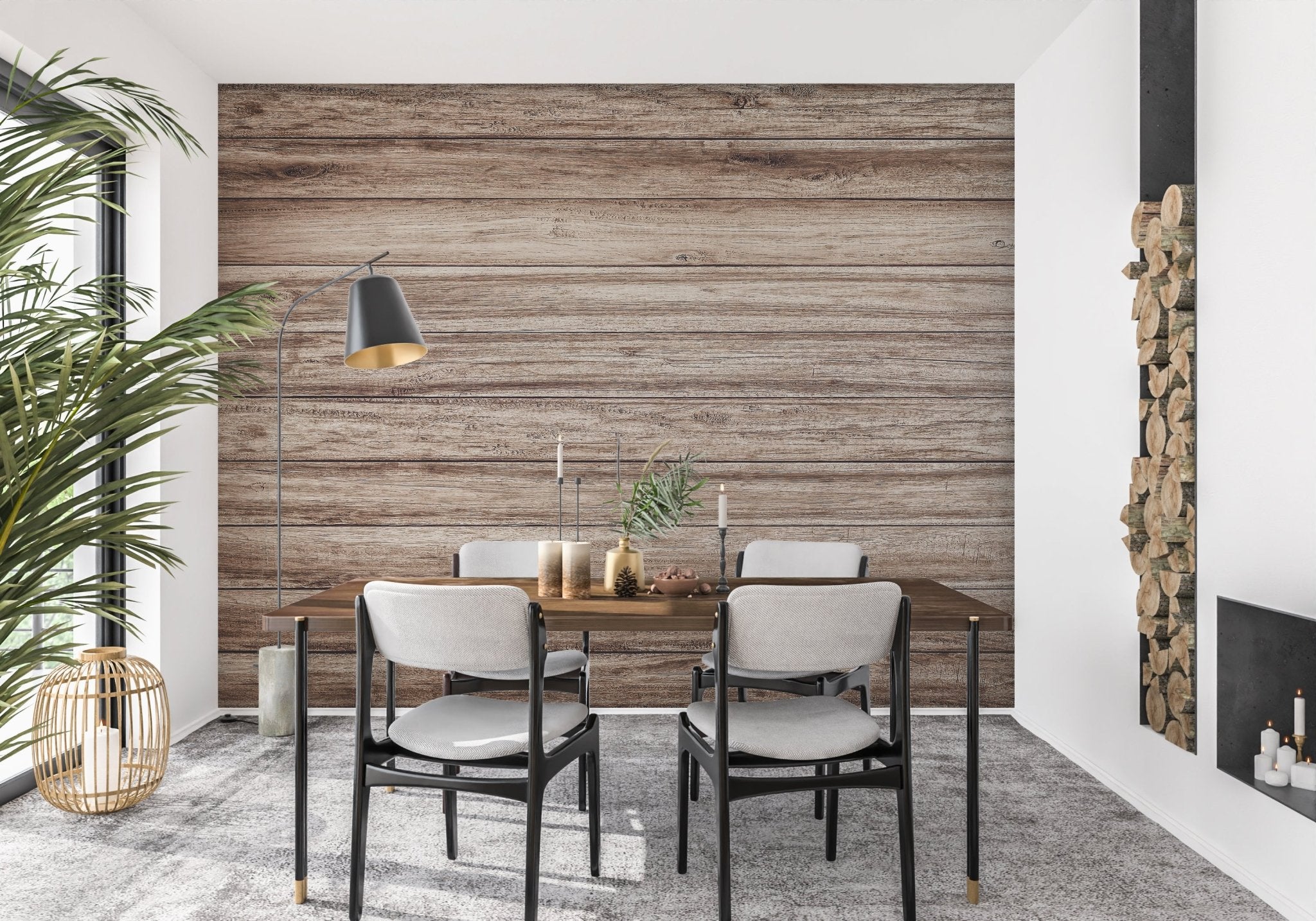 Papier peint mélèze alpin brut, mural concept, tendance