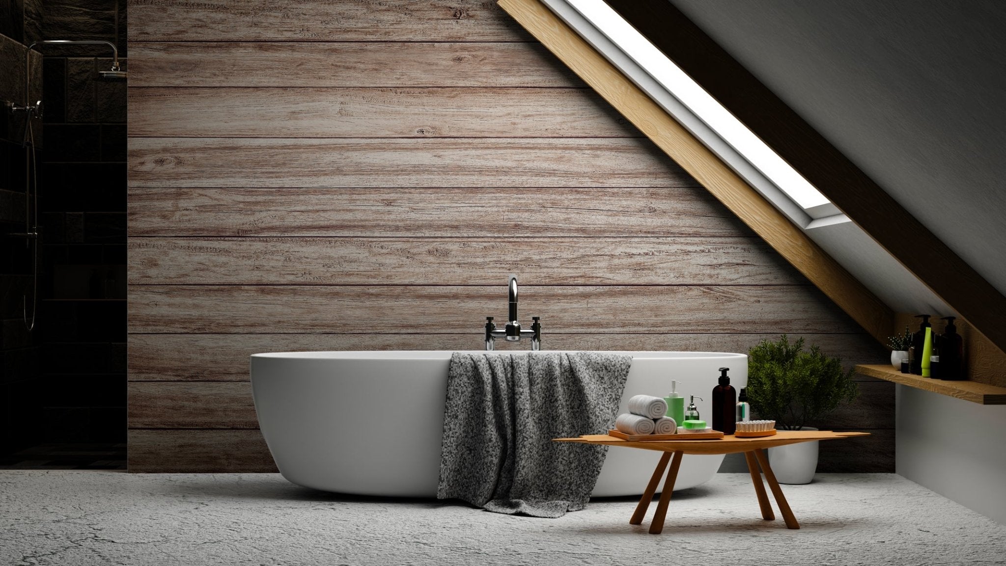 Papier peint mélèze alpin brut, mural concept, tendance