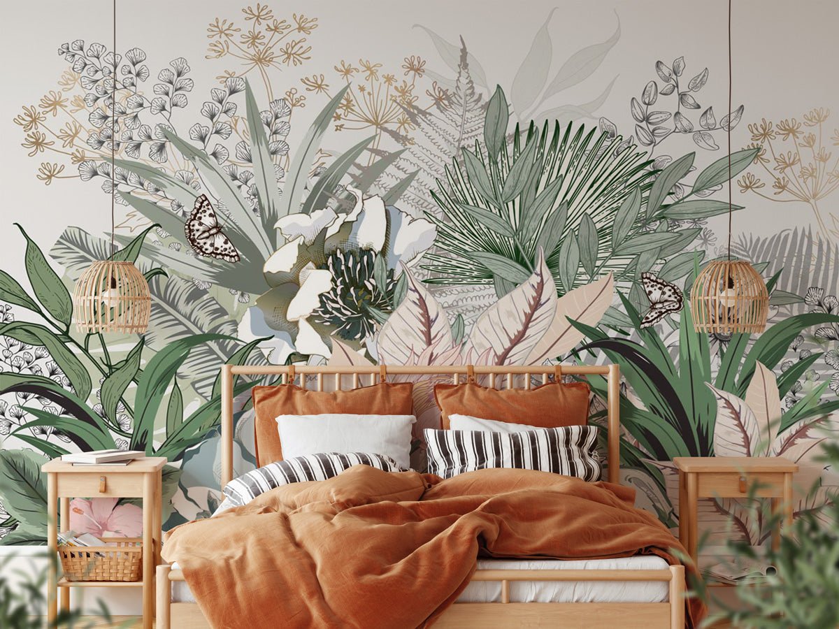 Papier peint panoramique floral botanic - Muralconceptpapier_peint_sur_mesure