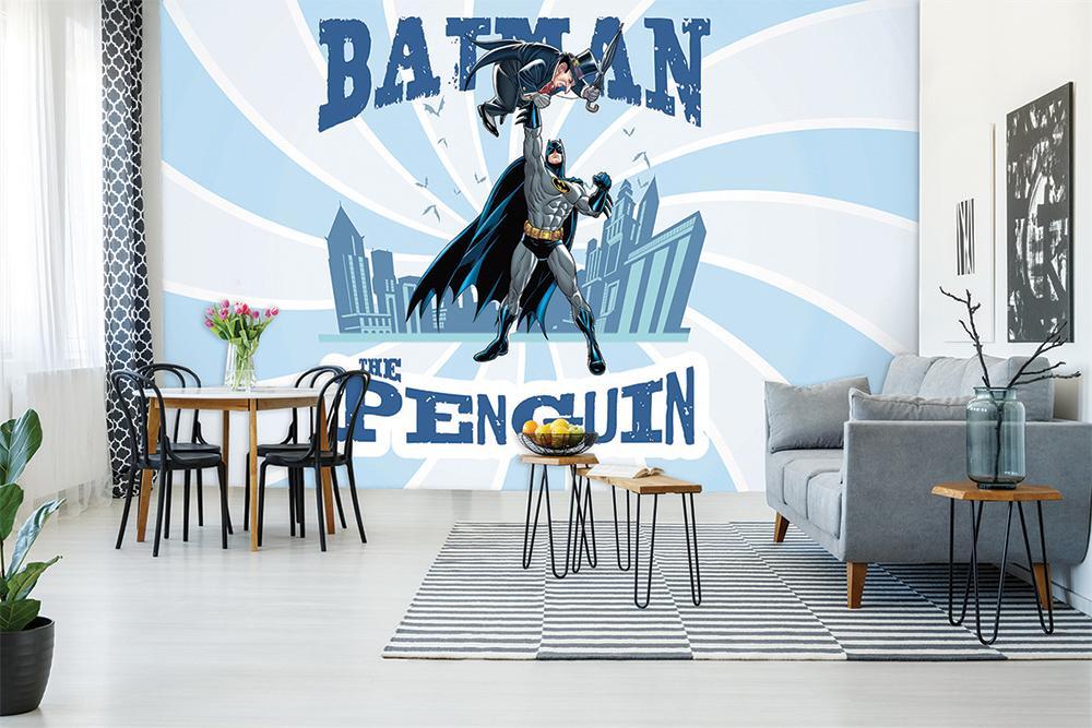 Héro Batman vs The Penguin BD Combat Panoramic Wallpaper