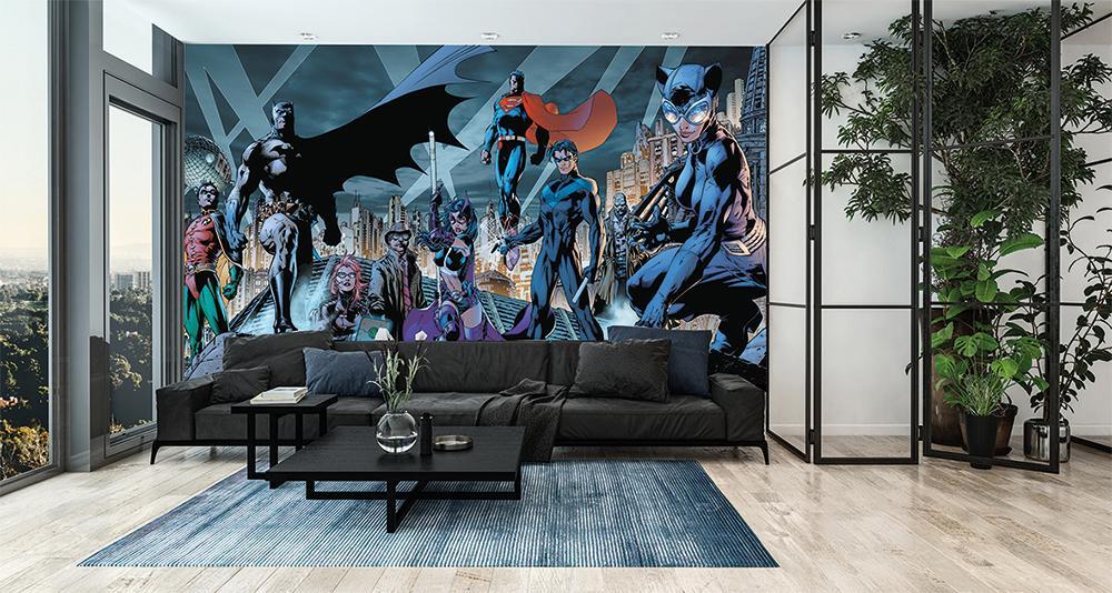 Wallpaper panoramico Justice League Héro Dark & ​​Blue City