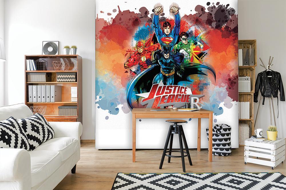 Wallpaper panoramico Justice League Hero Paint Watercolor