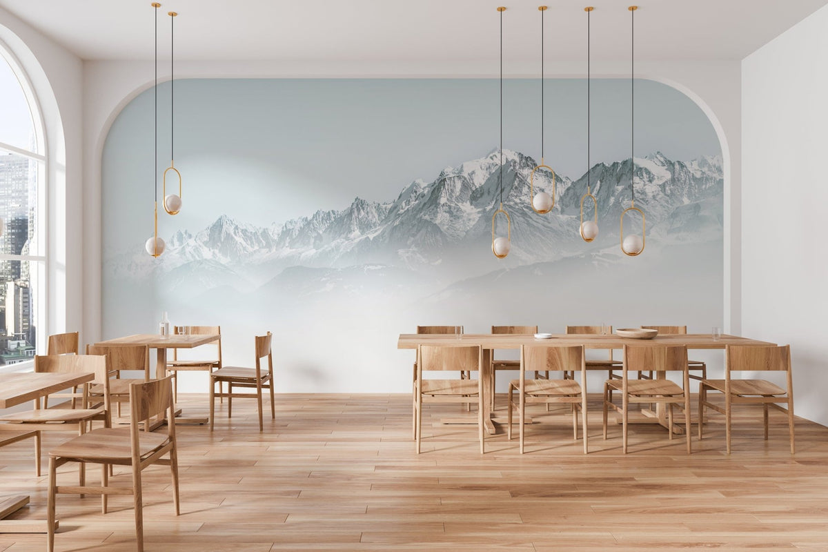 Carta da parati del Monte Bianco nella nebbia blu