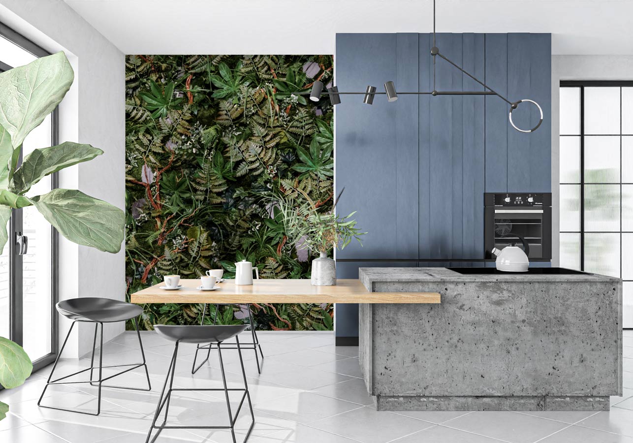 Papier peint panoramique mur végétal - papier peint sur mesure francais - muralconcept