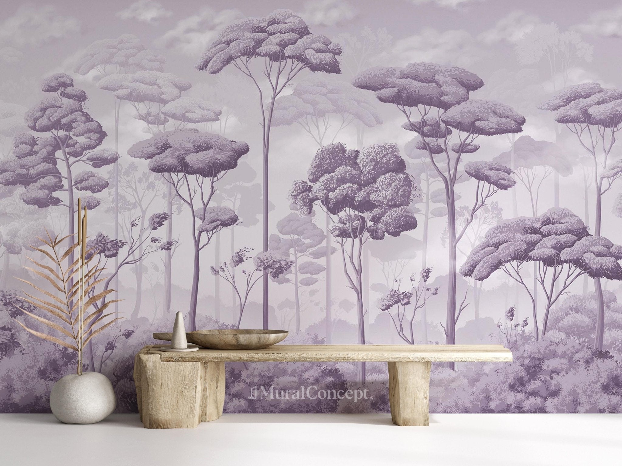 Papier peint panoramique pinède volupté violet - panoramique français
