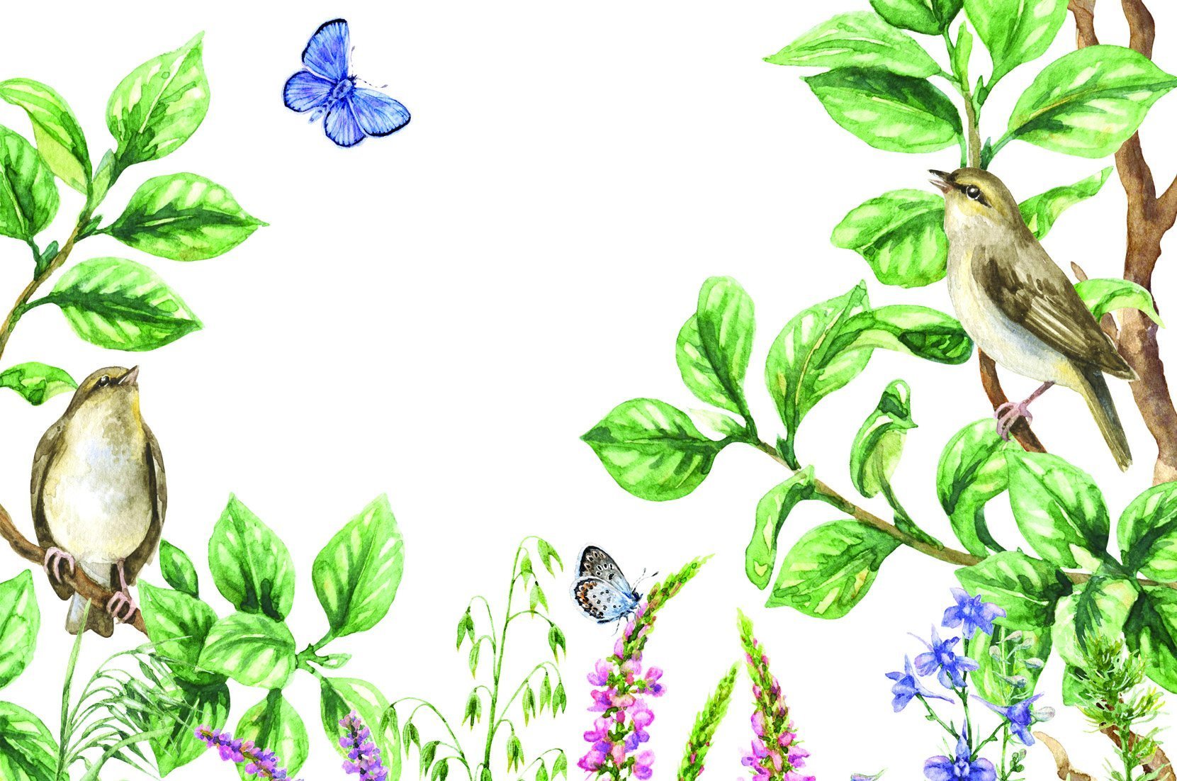 Papier peint panoramique réveil du printemps - papier peint sur mesure francais - muralconcept