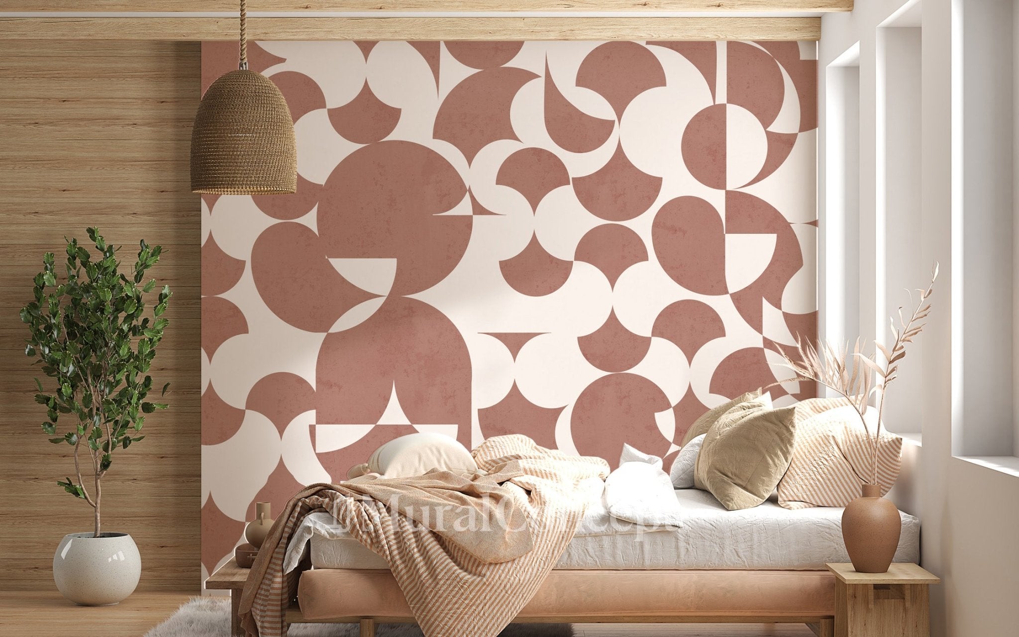 Papier peint rétro forme graphique - panoramique français