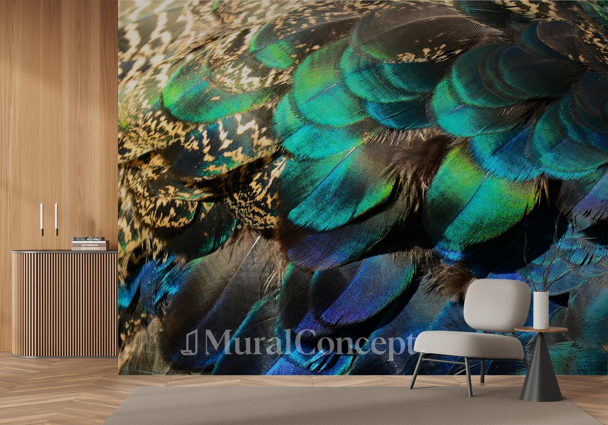 Papier peint Plume de Paon - panoramique français