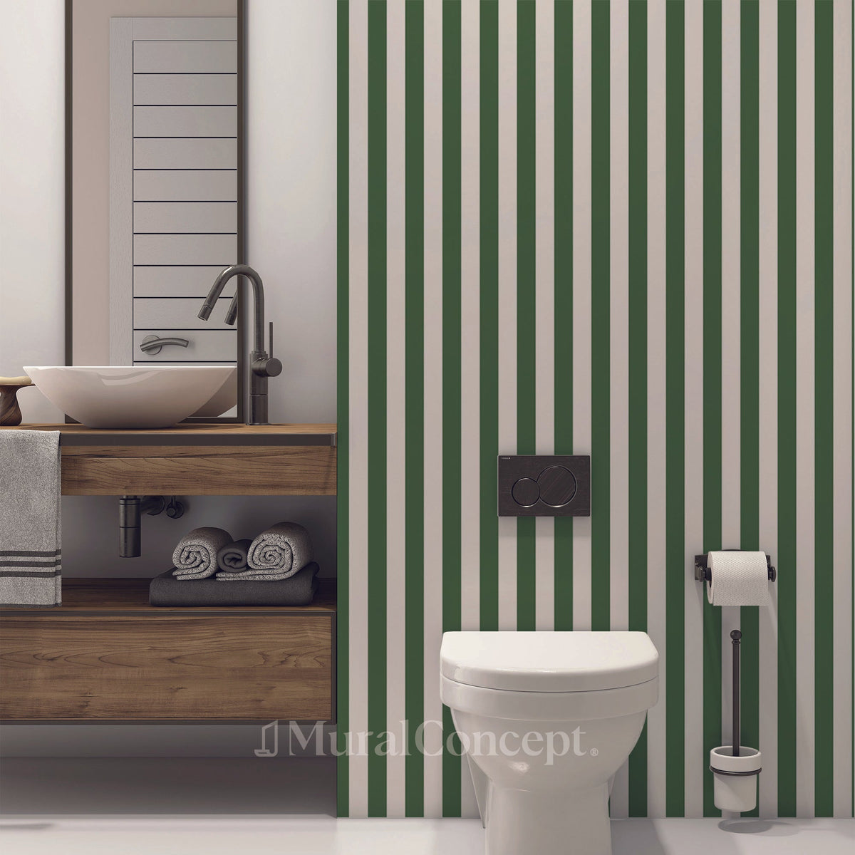 WC Wallpaper Retro Green Jungle