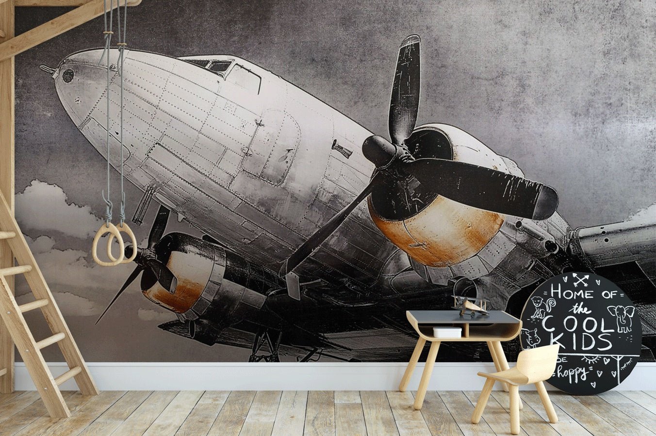 Papier peint réaliste vintage aviation pilote - Muralconceptpapier_peint_sur_mesure