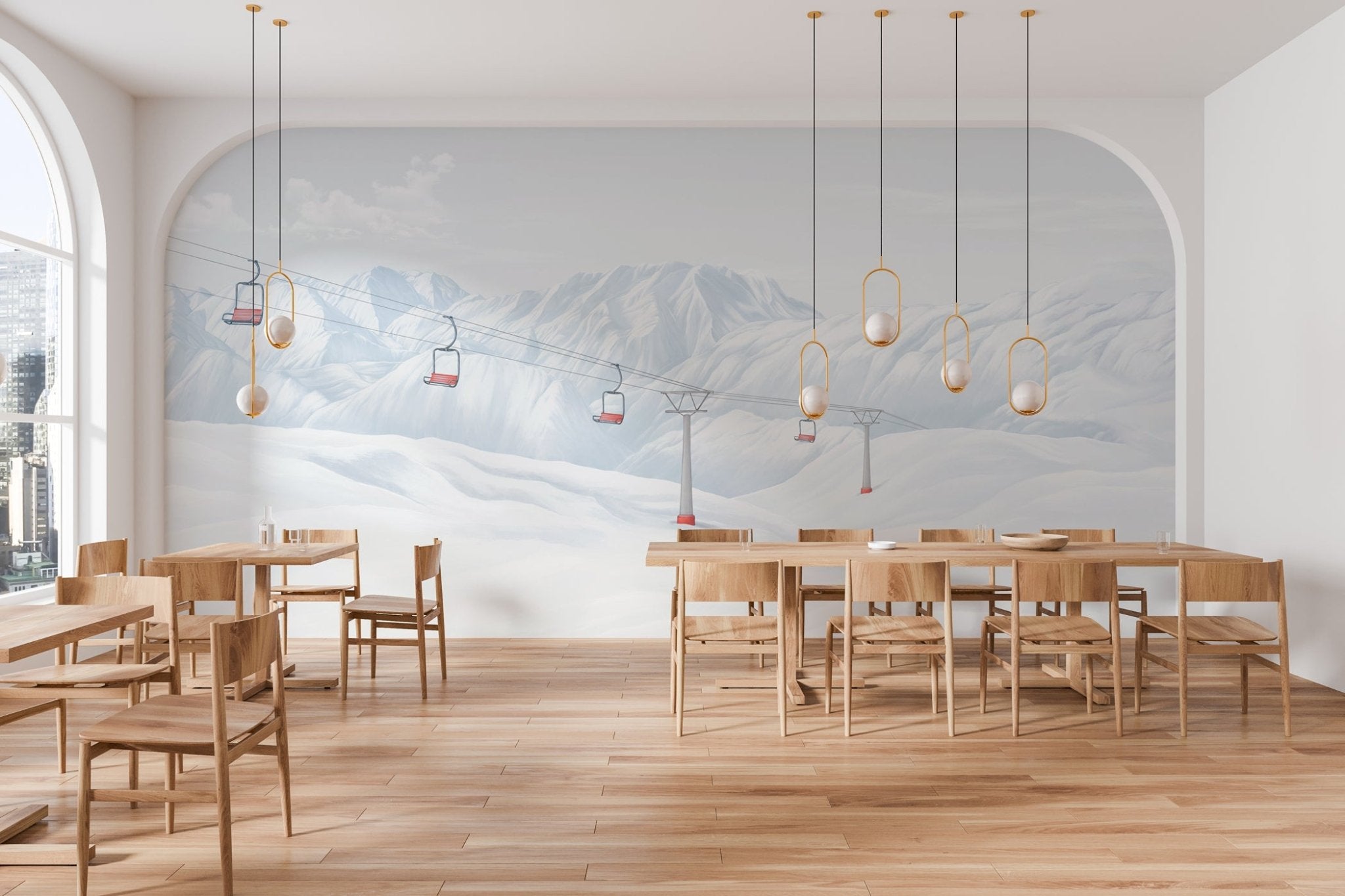 Papier peint panoramique Alpe Huez, mural concept, tendance