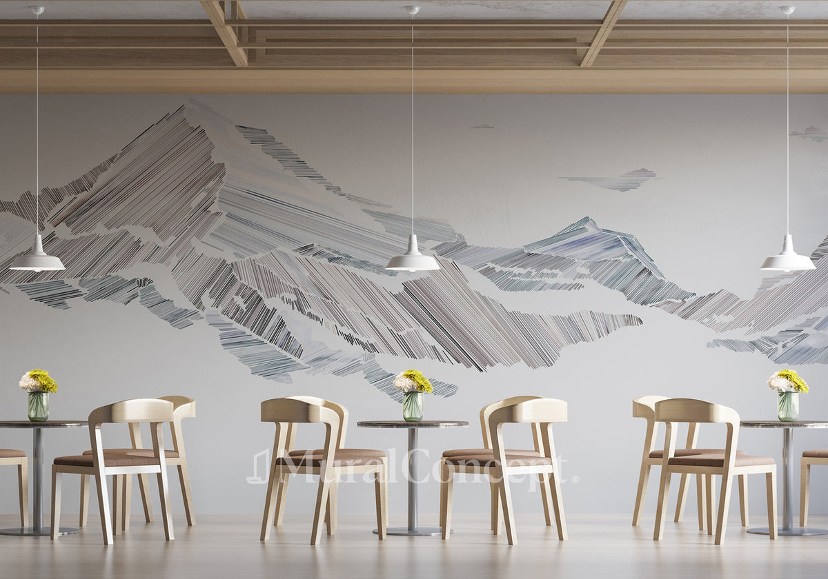 Ristorante carta da parati grafica stile montagna