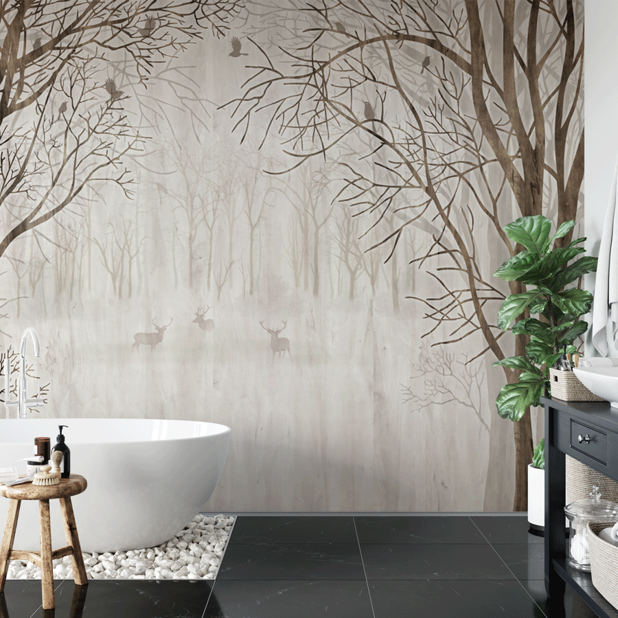 Foresta -Fay Wallpaper Benvenuti in legno