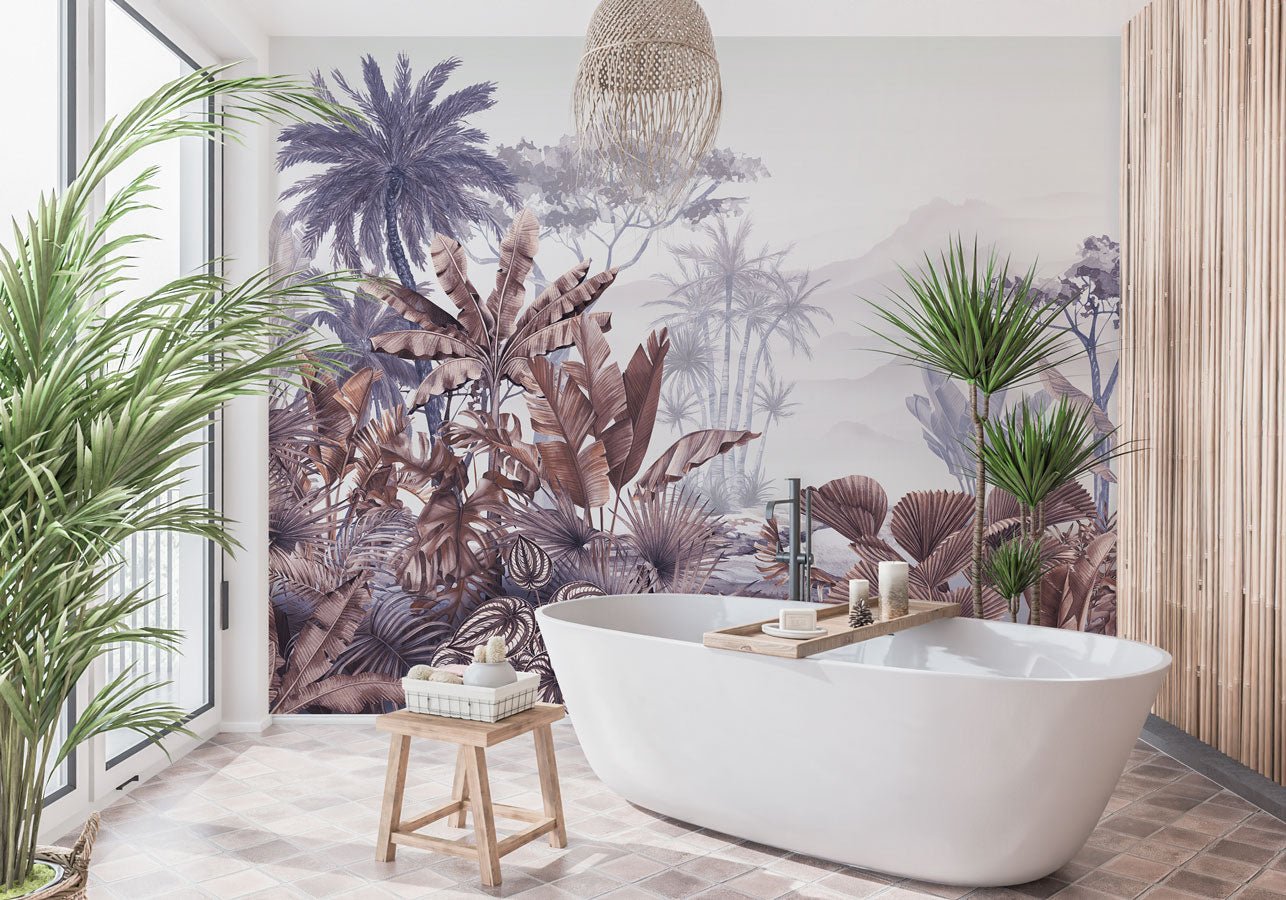 Papier peint tendance tropical violet - Muralconceptpapier_peint_sur_mesure