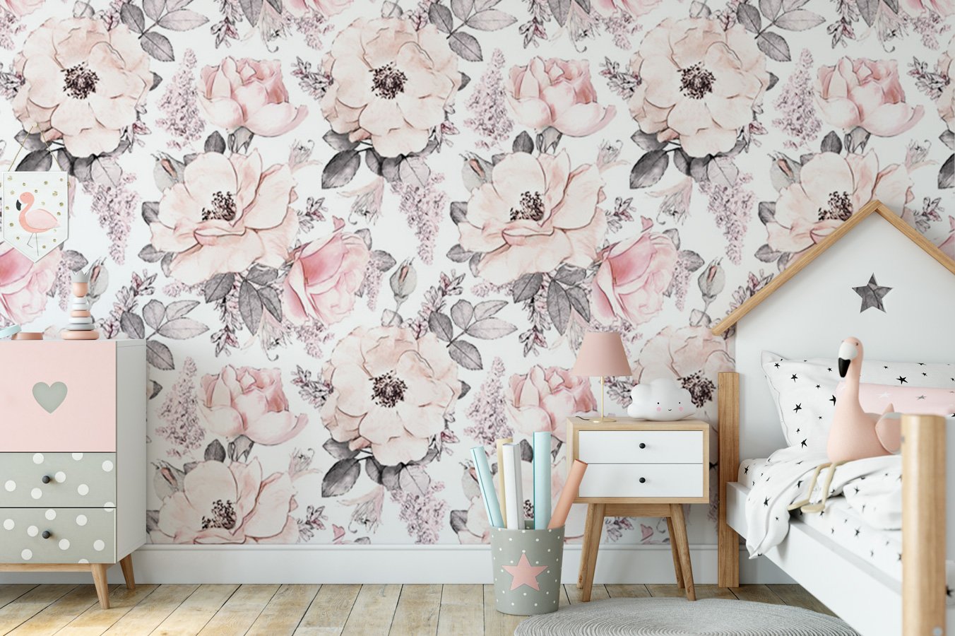 Papier peint Tendre Aquarelle - papier peint sur mesure francais - muralconcept