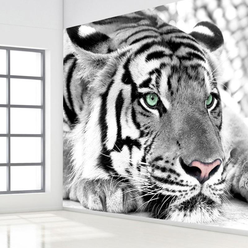 Papier peint Tigre Blanc Majestueux - papier peint sur mesure francais - muralconcept