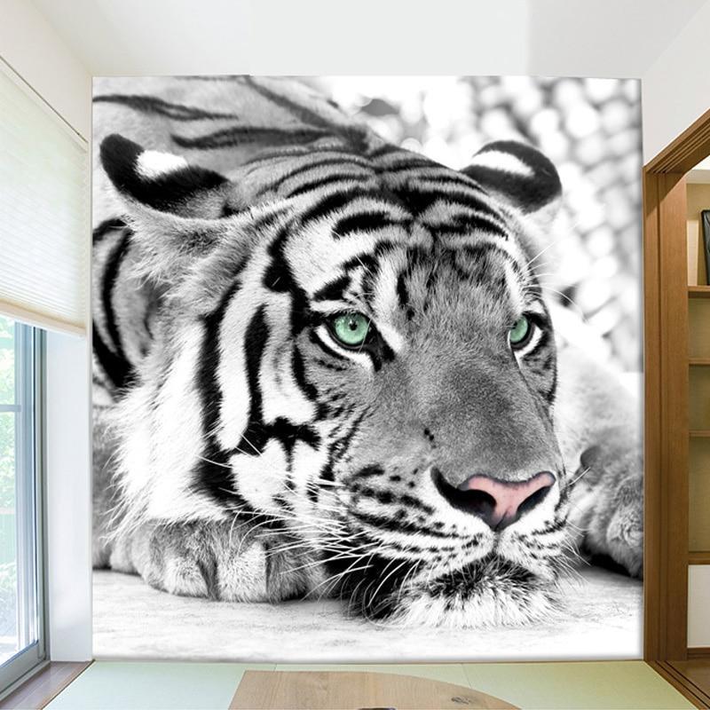 Papier peint Tigre Blanc Majestueux - papier peint sur mesure francais - muralconcept