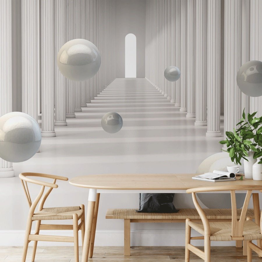 Papier peint trompe œil colonne romaine - Muralconceptpapier_peint_sur_mesure