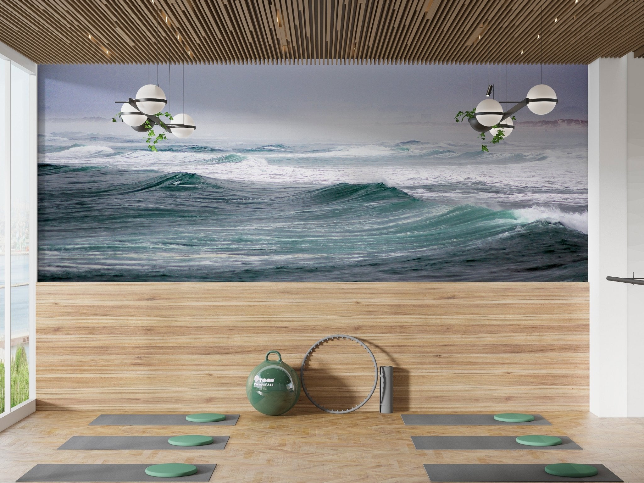 Papier peint wave méditation - panoramique français