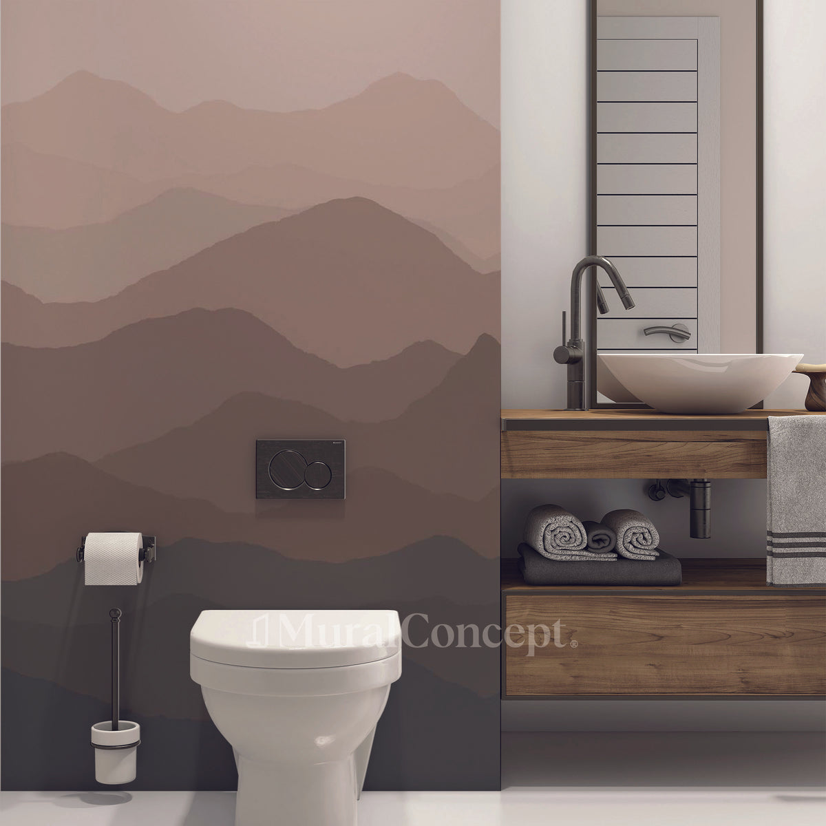 Panoramica WC Wallpaper Dunes Terracotta