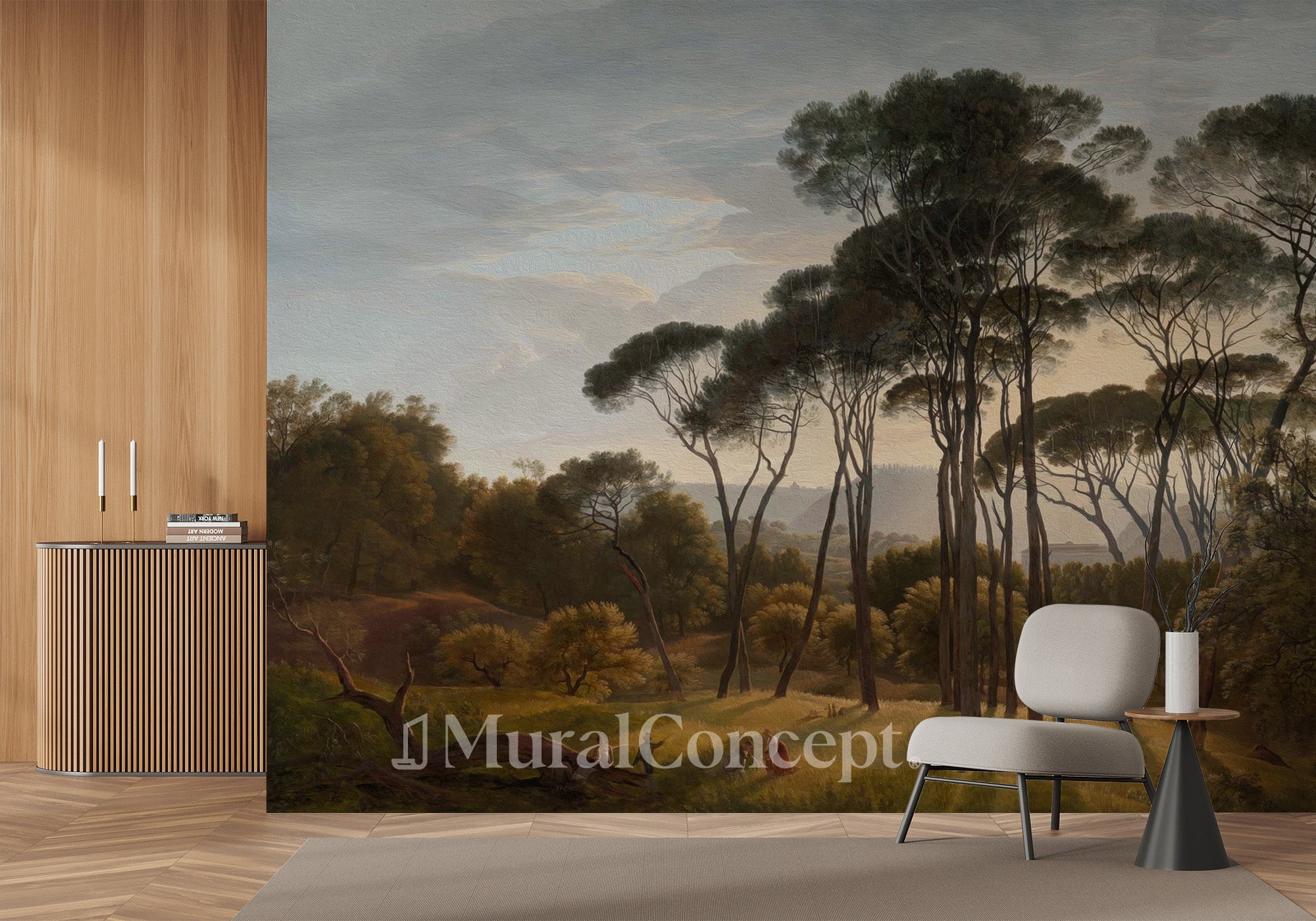 Papier peint paysage historique italien - panoramique français