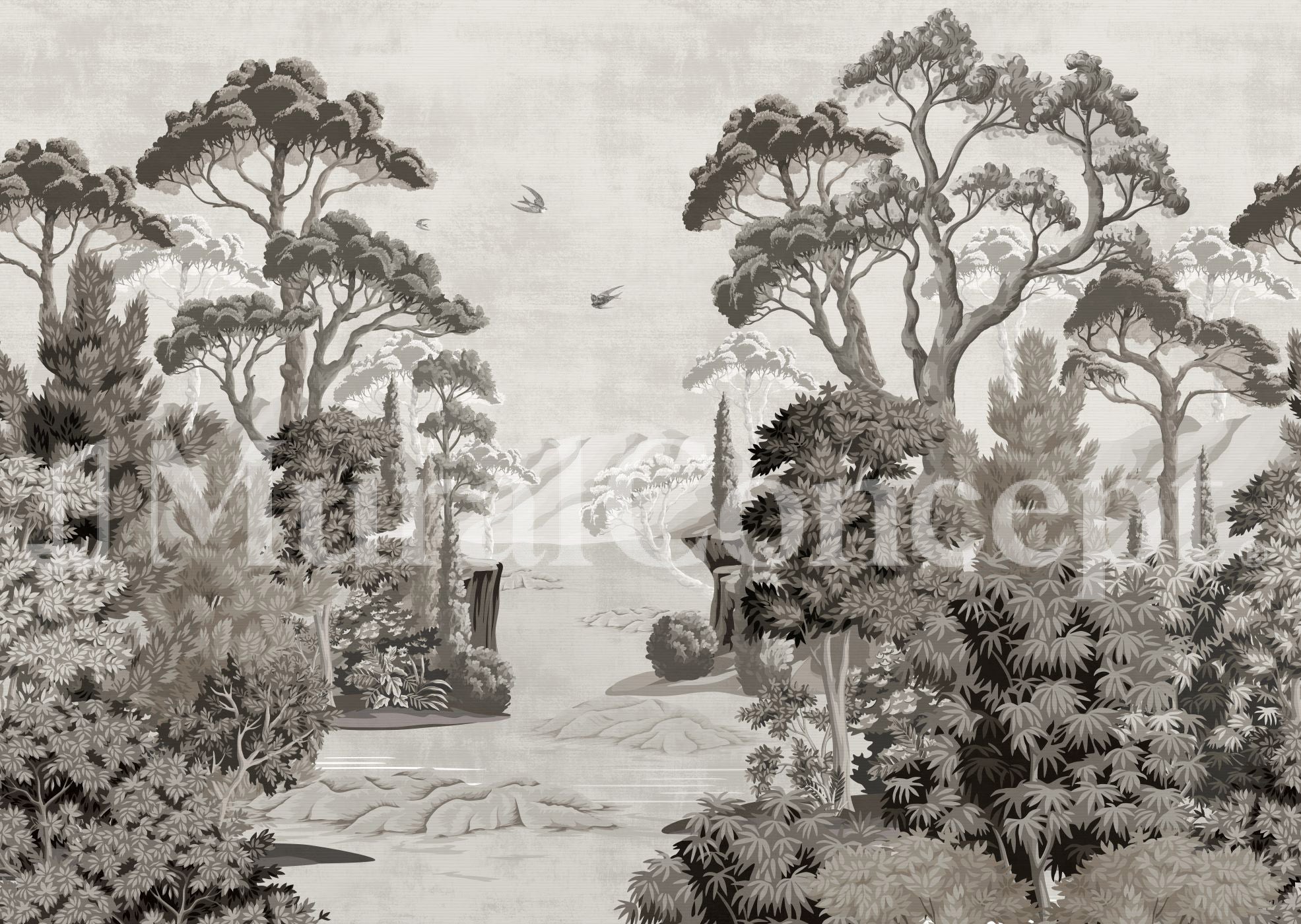 Papier peint panoramique paysage d'autrefois - panoramique français