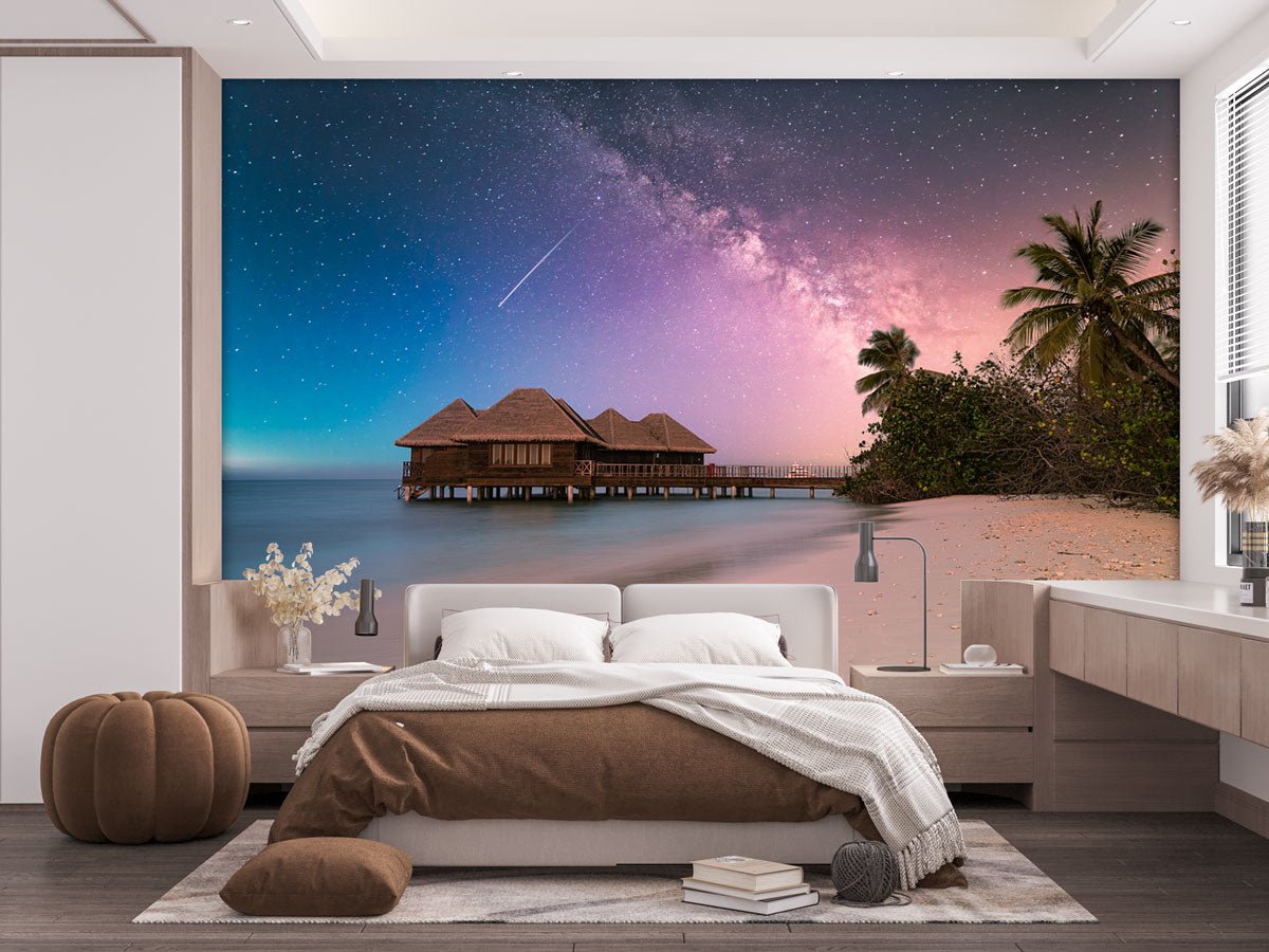 Papier peint photo plage paradisiaque féérique - papier peint sur mesure francais - muralconcept