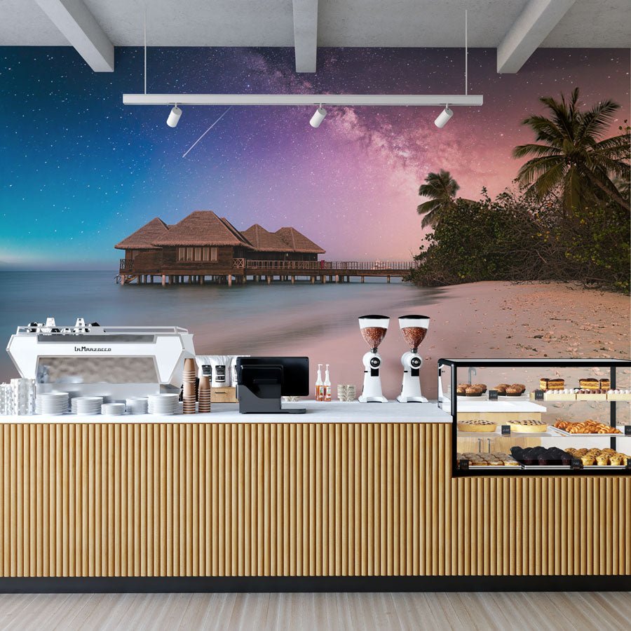 Papier peint photo plage paradisiaque féérique - papier peint sur mesure francais - muralconcept